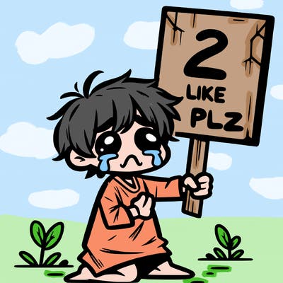 small poor toddler crying with sign that says 2 like plz