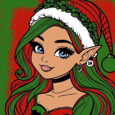 christmas girl elf realistic