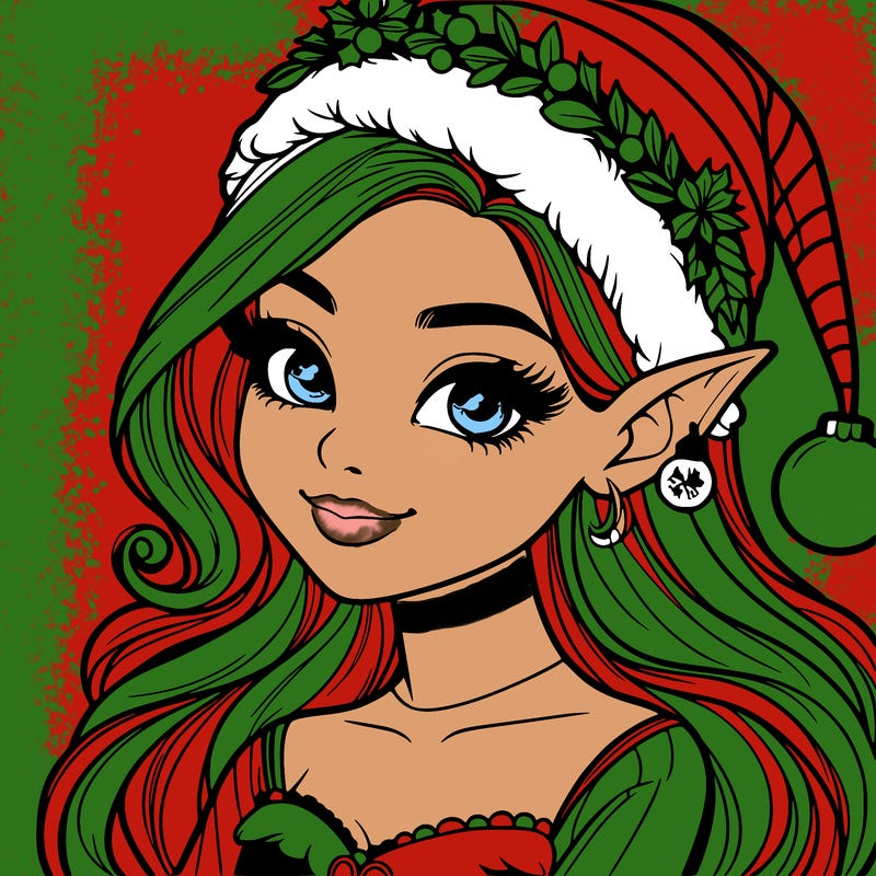 christmas girl elf realistic