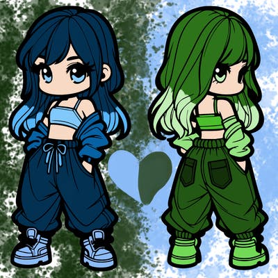 girl in crop top and baggy pants