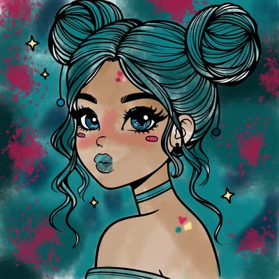 gorgeous woman with space buns