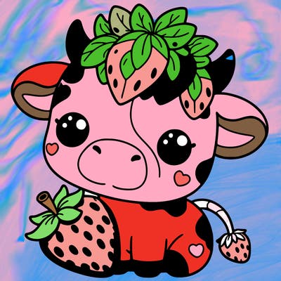 cute strawberry cow