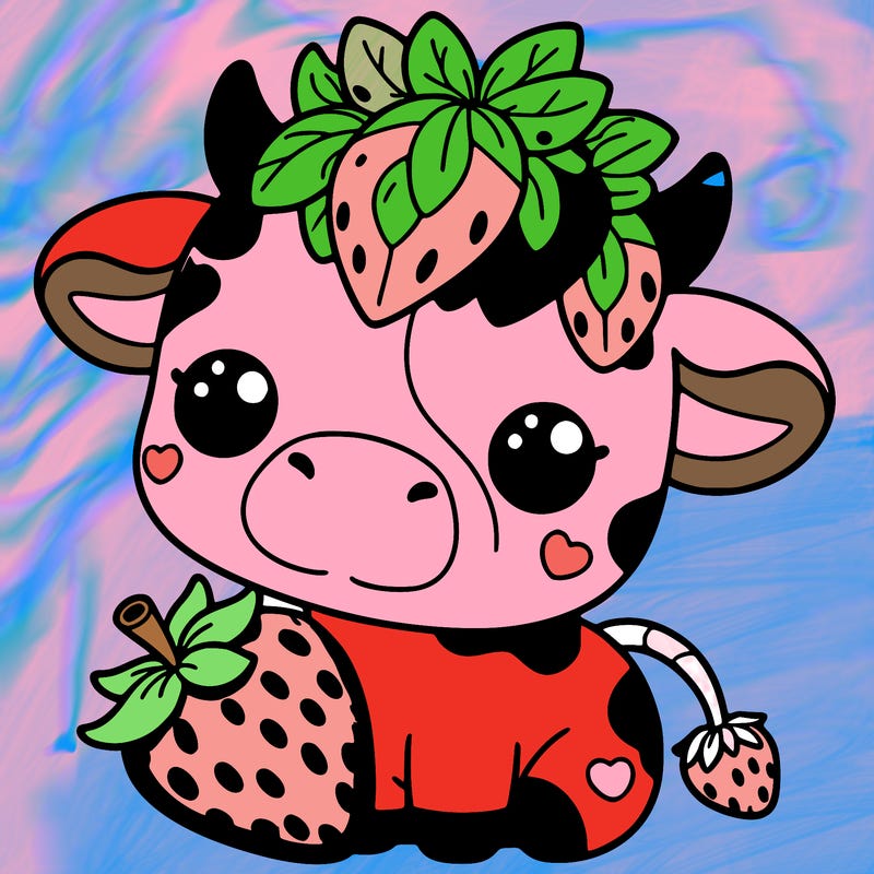 cute strawberry cow