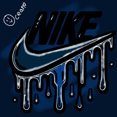 dripping nike logo
