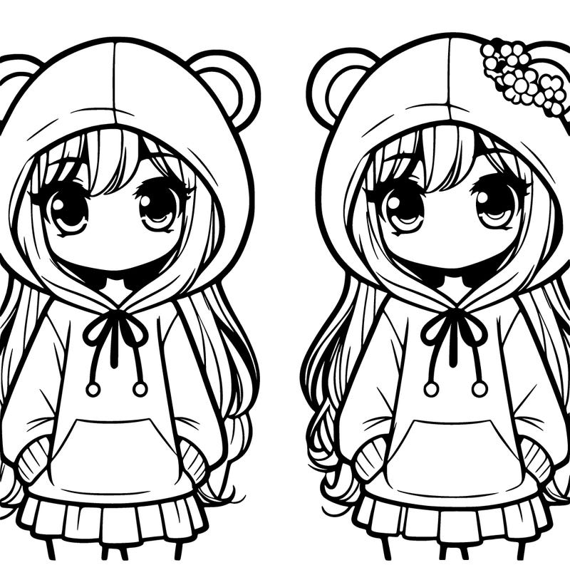 girls with a big hoodie