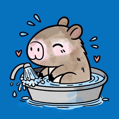 capybara taking a bath