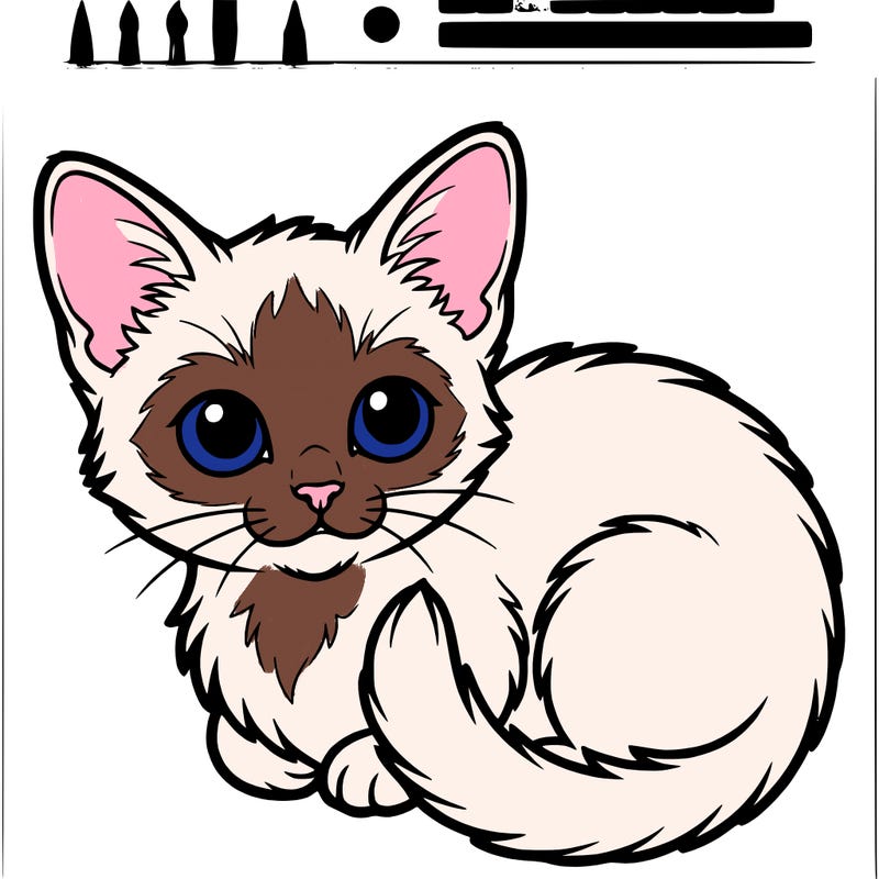 cute siamese kitten with blue eyes