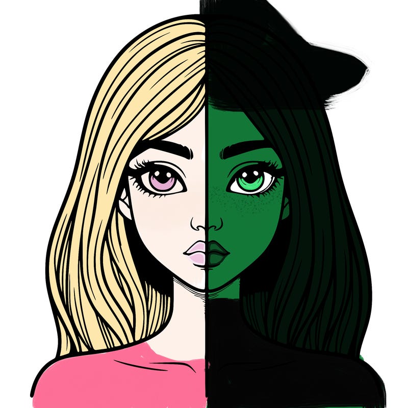 realistic split girl