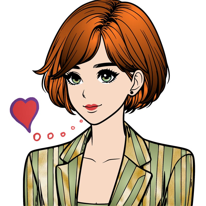 one beautiful girl realistic wearing suit with short hair