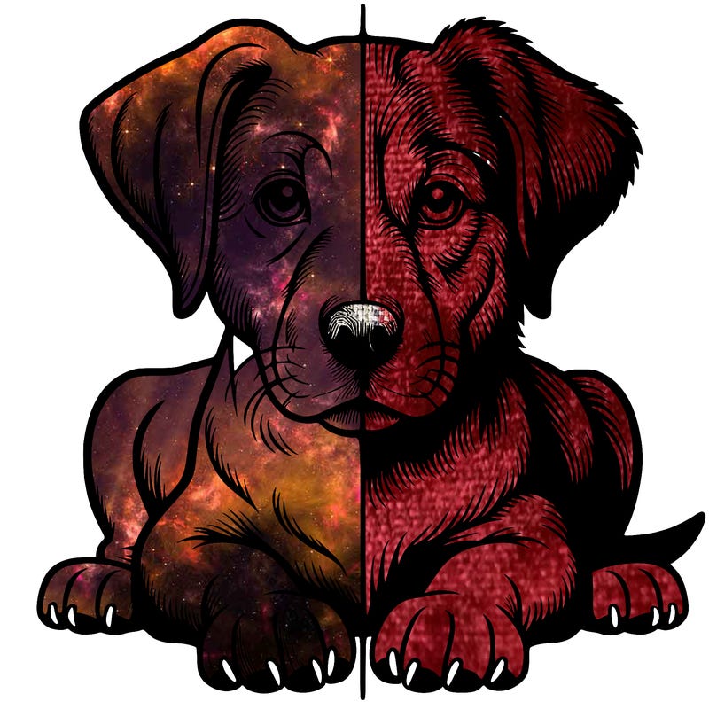 realistic dog split picture