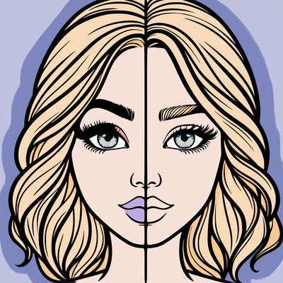 realistic girl split half