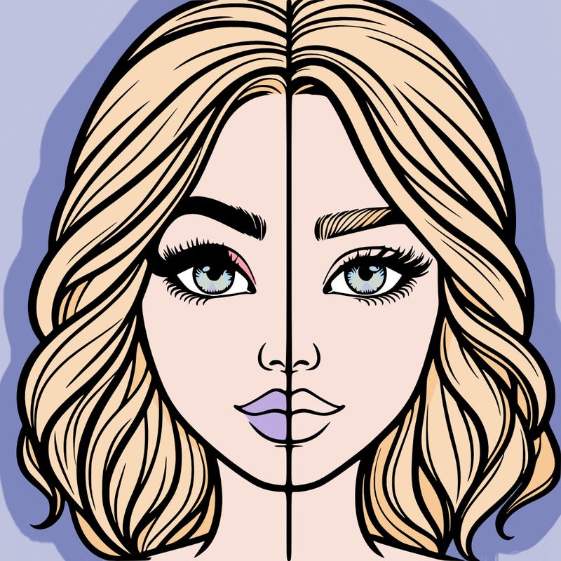 realistic girl split half