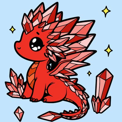 little cute crystal dragon