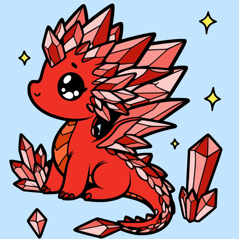 little cute crystal dragon