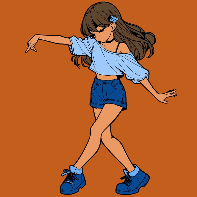 realistic girl danceing