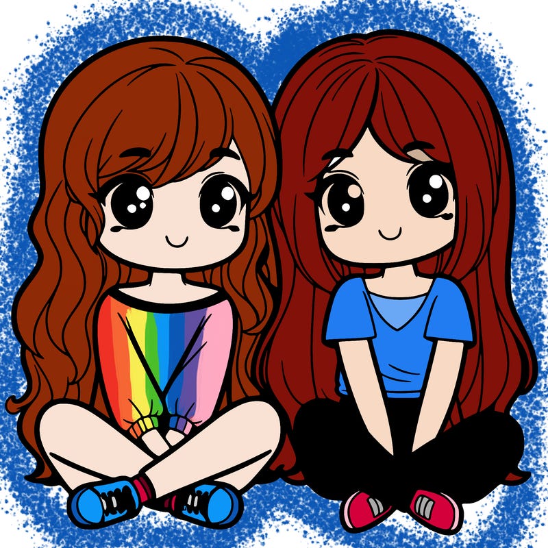 2 girls sitting next to each other