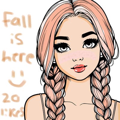 realistic girl with braids