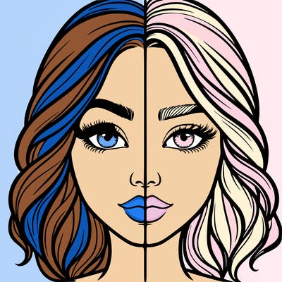 realistic girl split half