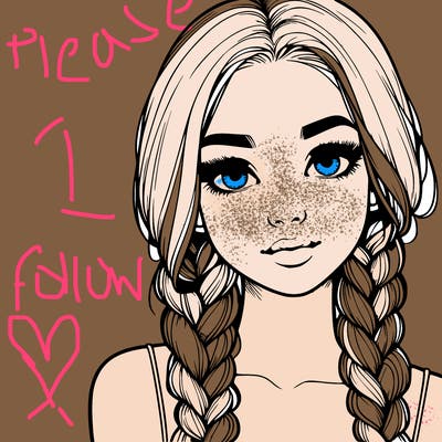 realistic girl with braids