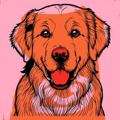 very realistic golden retriever dog