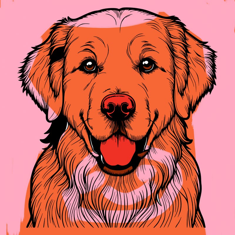 very realistic golden retriever dog