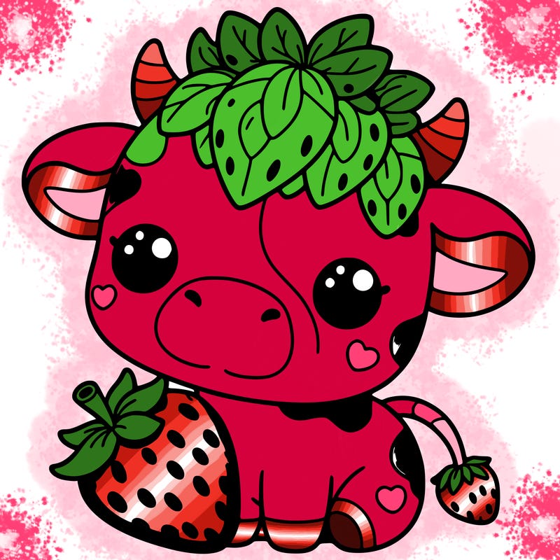 cute strawberry cow