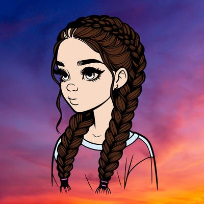 realistic girl with braids