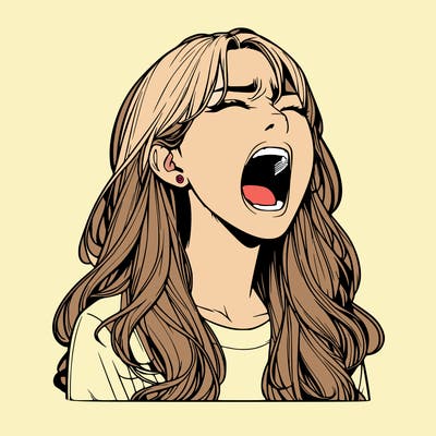 screaming realistic, girl