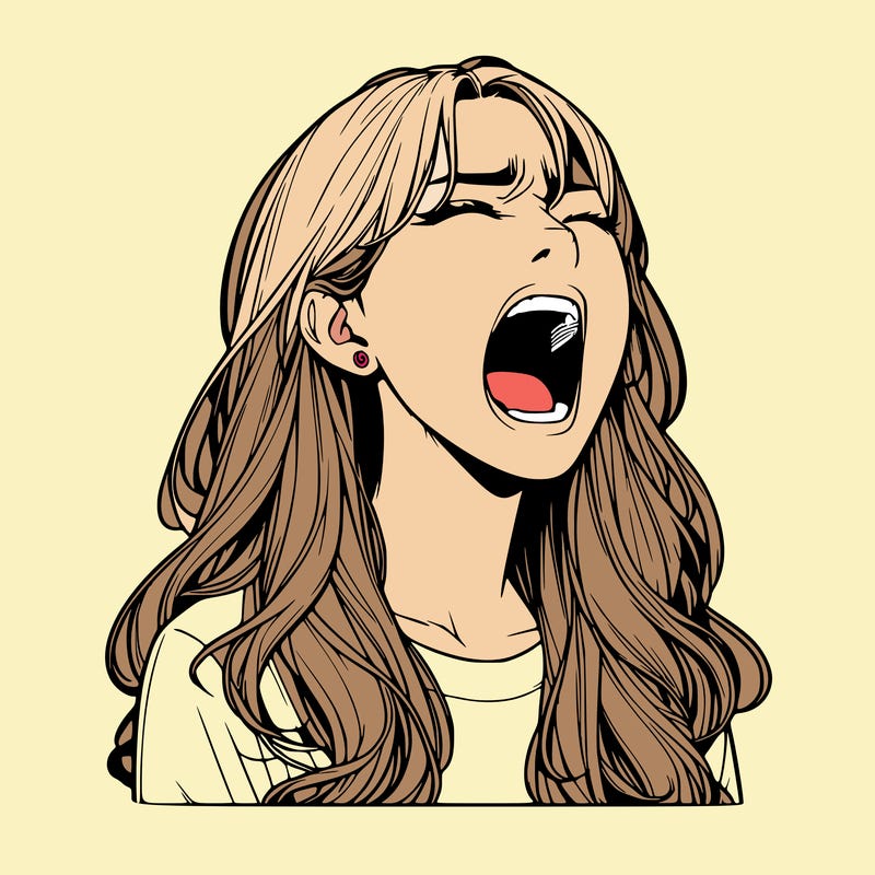 screaming realistic, girl