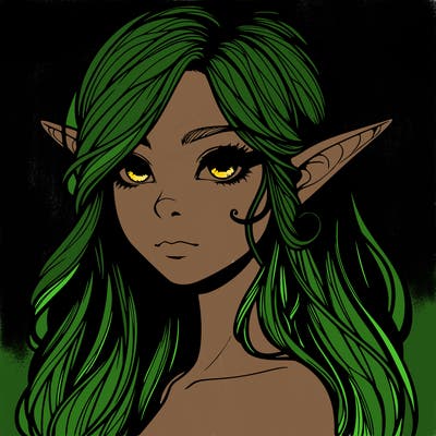 elf girl realistic dark fantasy