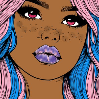 really realistic girl with lips