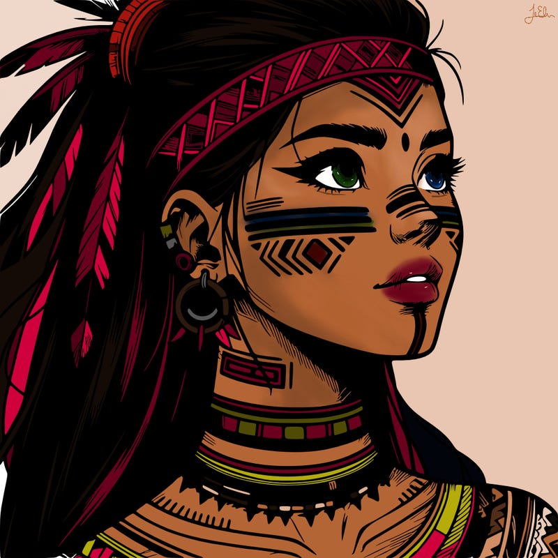 realistic tribal manga woman