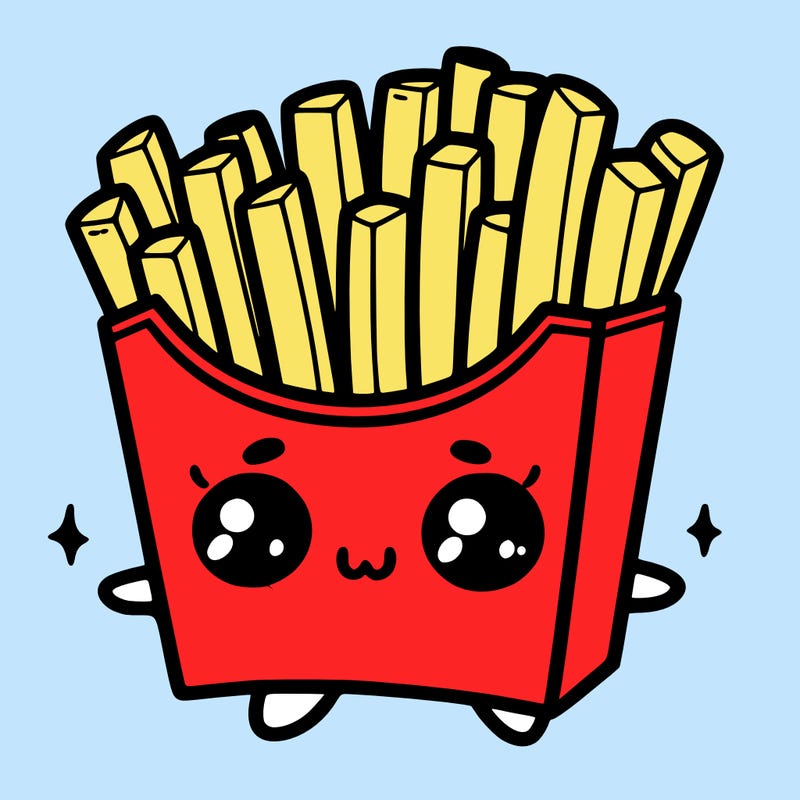 a cute. french fries