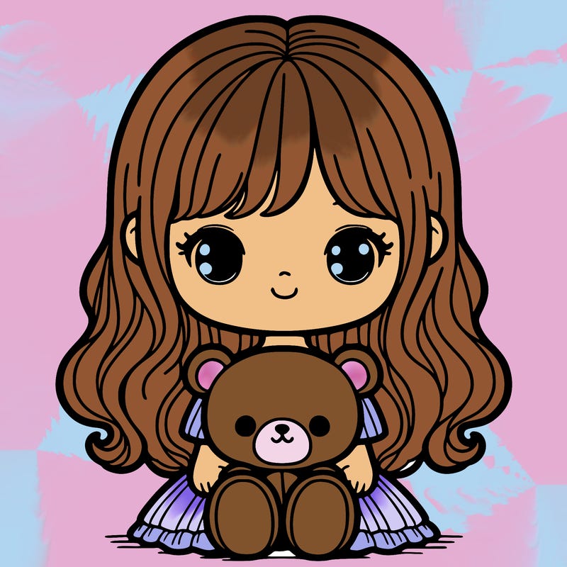 cute girl with teddy bear