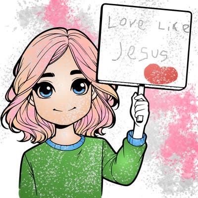 realistic girl holding up a sign