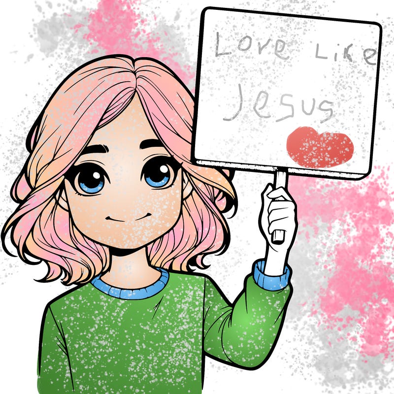 realistic girl holding up a sign