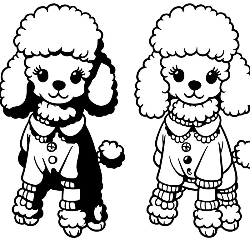 poodle with pink clothing