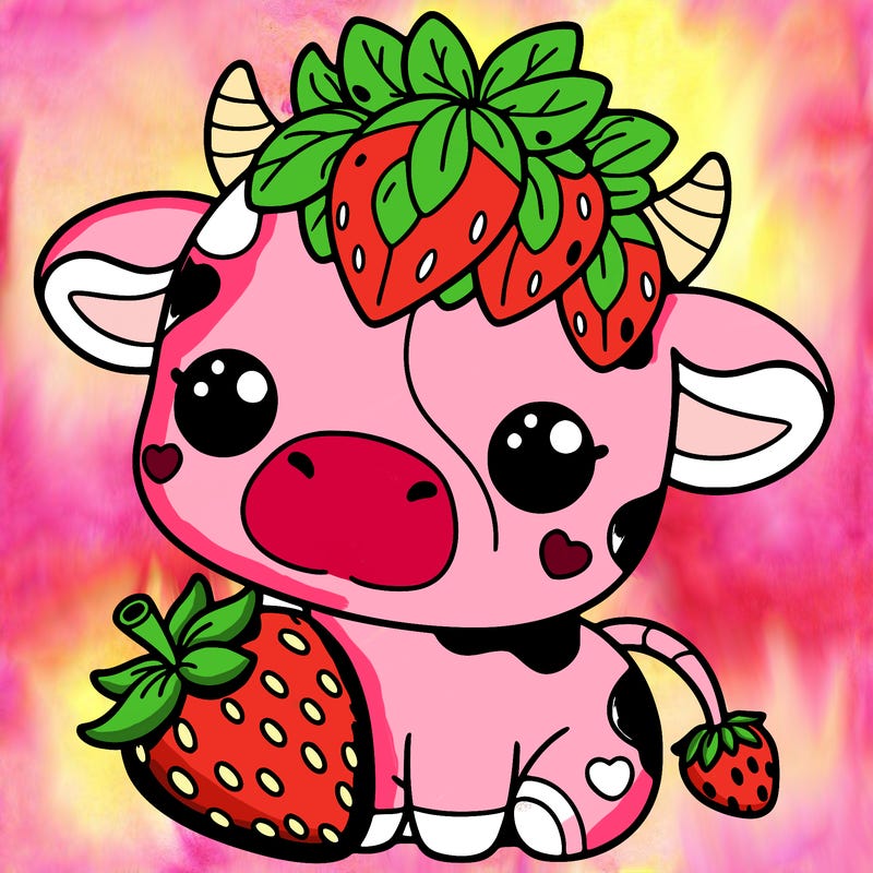 cute strawberry cow
