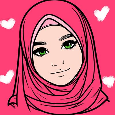 realistic girl with hijap