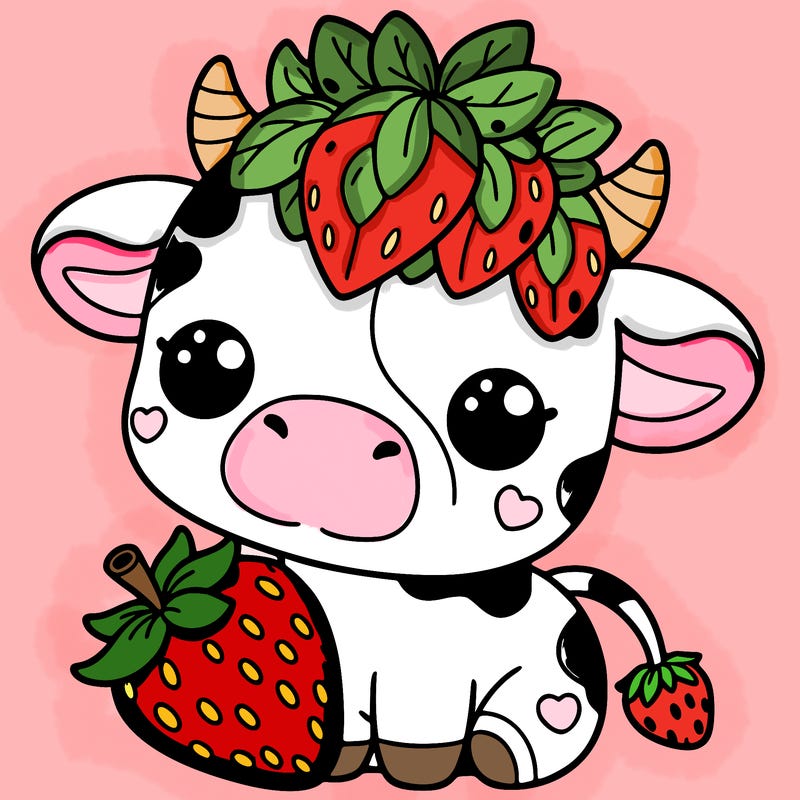 cute strawberry cow