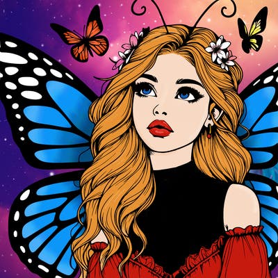 butterfly fairy realistic girl