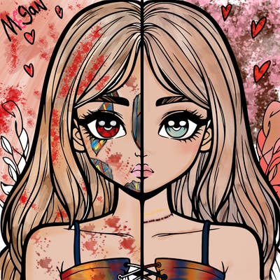 realistic girl split