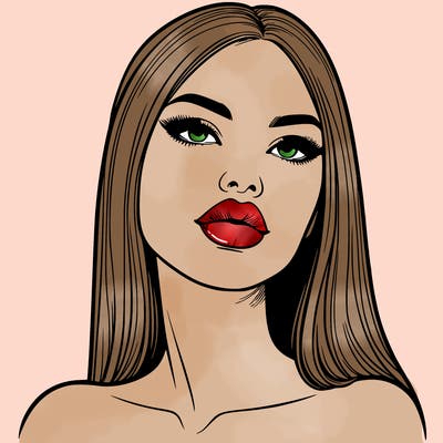 realistic woman with full lips