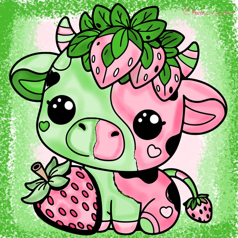 cute strawberry cow