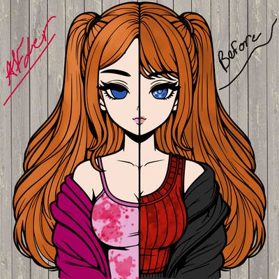 realistic girl split