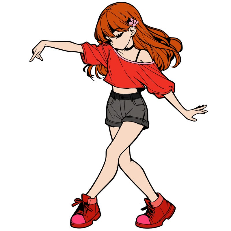realistic girl danceing