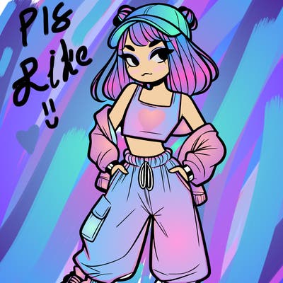 girl in crop top and baggy pants