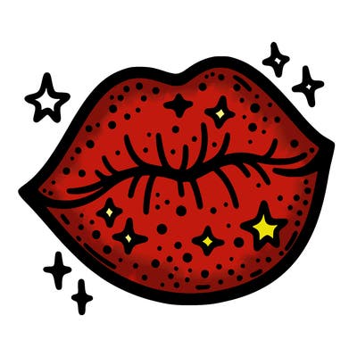 glittery lip