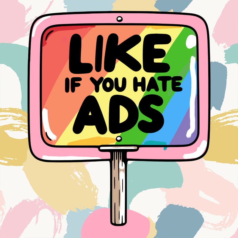 a sign that says like if you hate ads