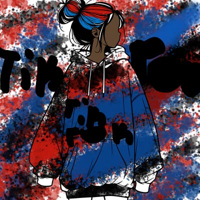 realistic girl with a oversized sweatshirt on and a bun